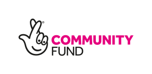 The National Lottery Community Fund logo with pink and grey text.