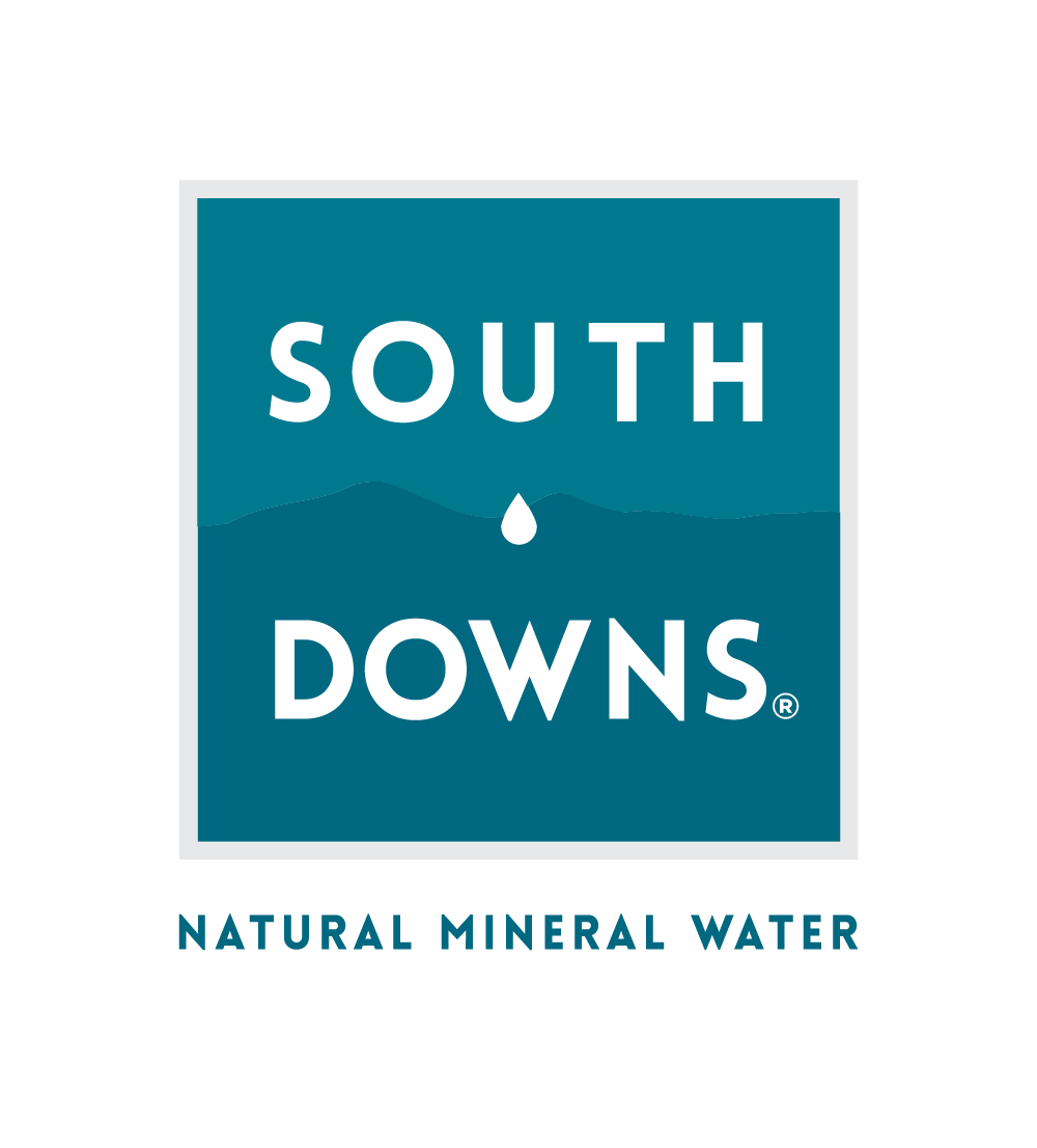 Image of the South Downs Logo. White text on a blue background in a square shape.
