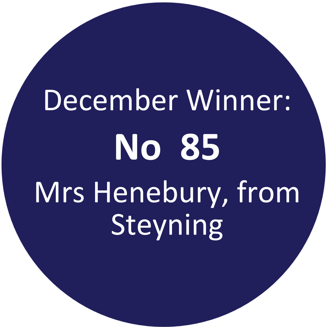 December 200 club winner Mrs Henebury from Steyning