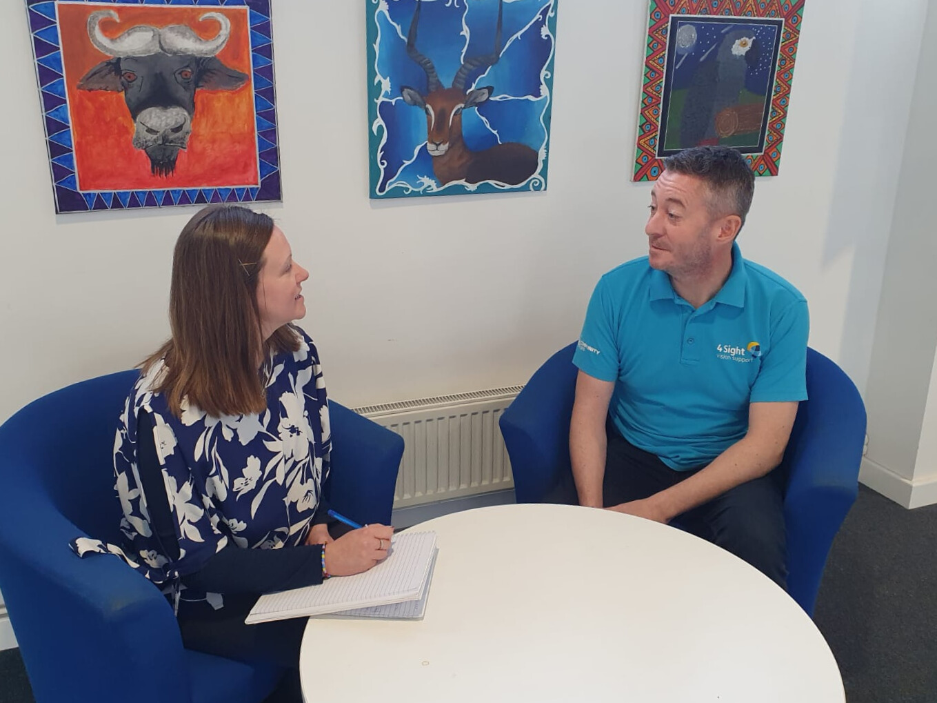 client Philip and Julie from fundraising talking about the support he recieved