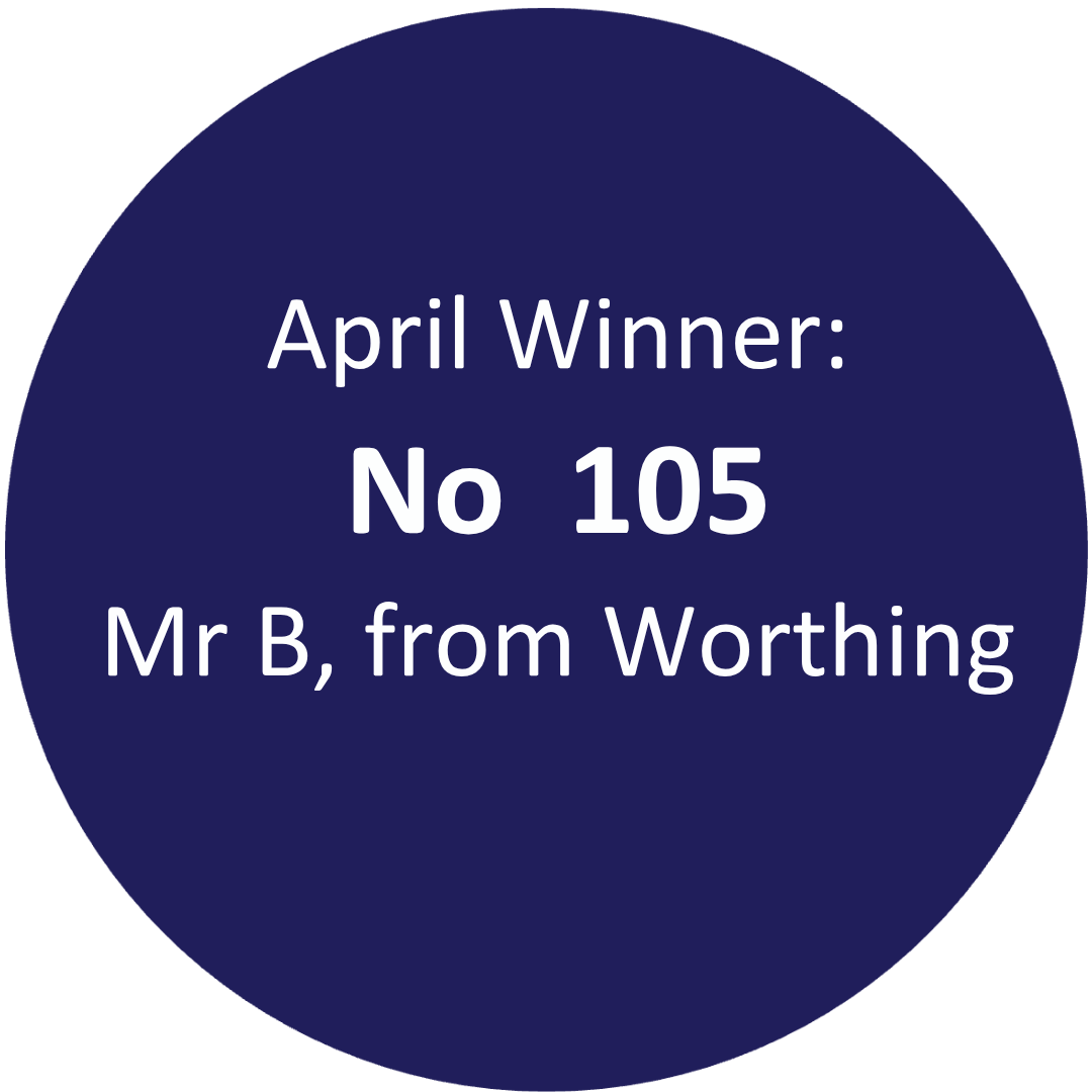winner of the 200 club my B from worthing with number 105