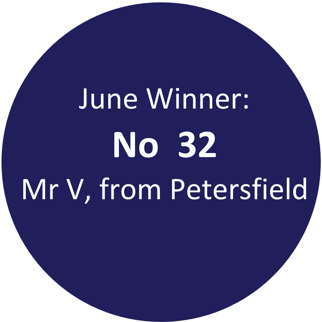 winner of the 200 club my B from worthing with number 105